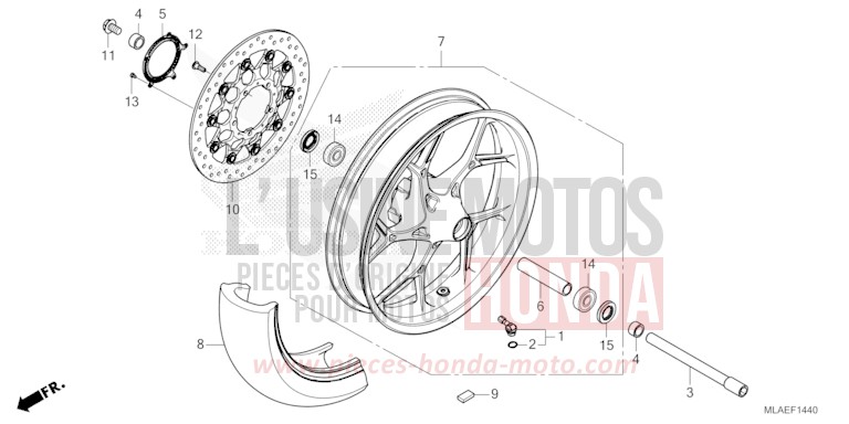 VORDERRAD von CMX 1100 "Rebel" GUNMETAL BLACK METLLIC (NHC52) von 2024
